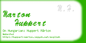 marton huppert business card