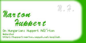 marton huppert business card